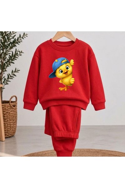 playwear Team Sweatshirt with Hatchickprinted Girls' and Boys' Crew Neck Swea...