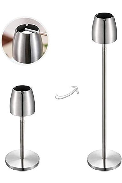 EASTORED Stainless Steel Height Adjustable Standing Ashtray - Telescopic Floo...