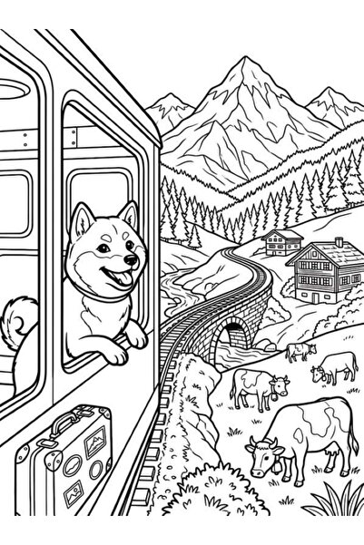 Disney AVENTURILE CĂȚELULUI SHIBA INU CARTE DE COLORAT A4 100 ILUSTRATE