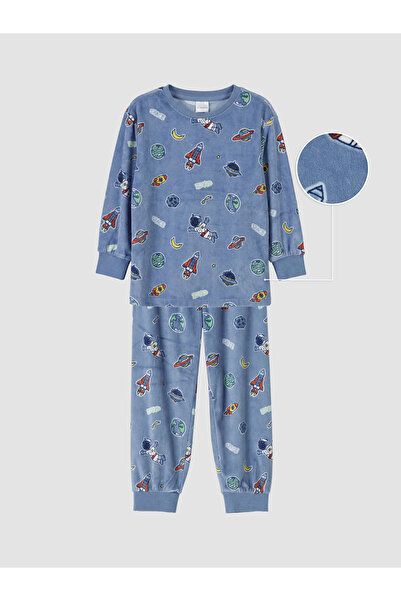 LC Waikiki Crew Neck Printed Boys' Pyjamas Set