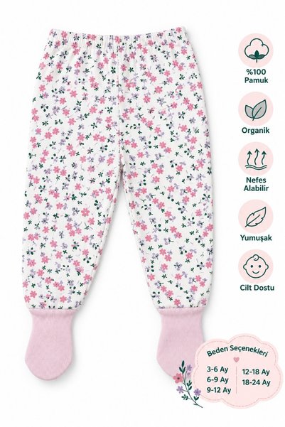 Melekpare Baby Booties Pants with Self-Socking Bottoms and Socks! Socks May Vary Visually!