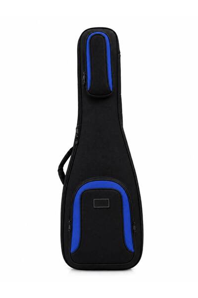 Erga Müzik Professional Thick Electric Guitar Case-Bag - Black - Blue 1900 De...