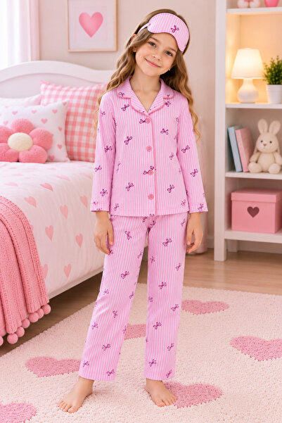 Harika KIDS Girl's Button-Down Printed Pajama Set