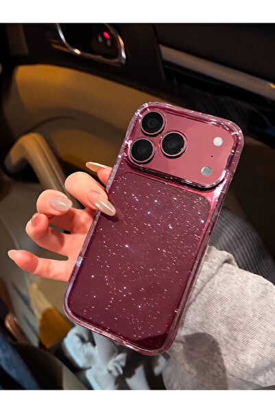 EDELFU iPhone 18 PRO MAX / 17 PRO MAX uyumlu - Simli Mika Sararmaz Kapak, inc...