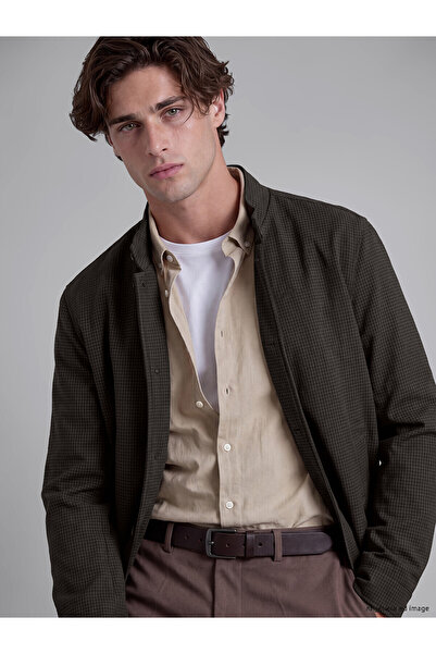 LC Waikiki Lcw Vision Brown Flat Standard & Regular Men's Coat with Nevavm Di...