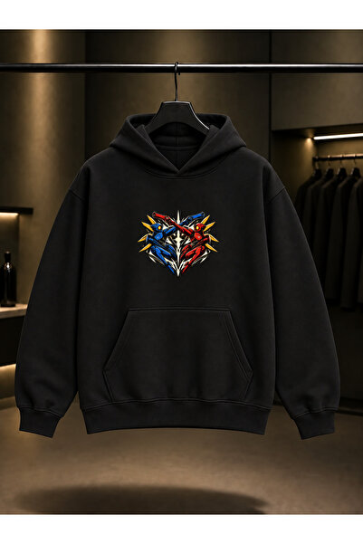fame-stoned Ultrakill V1 V2 Duel Printed Unisex 100% Cotton Black Hooded Swea...