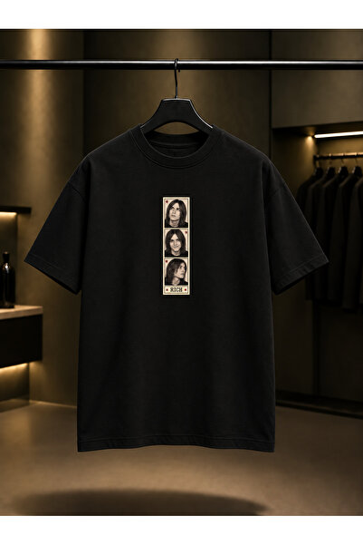 fame-stoned Skins Rich — Photobooth Printed Unisex 100% Cotton Black T-Shirt