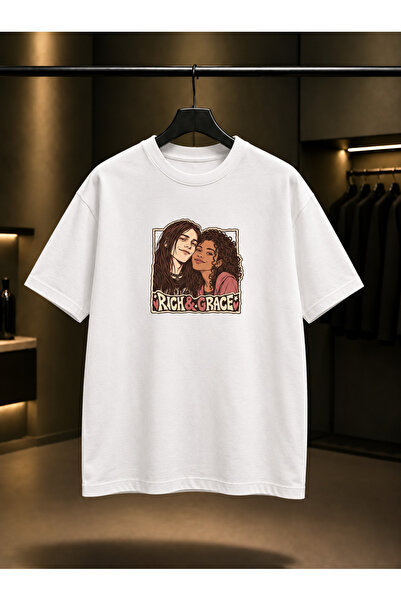 fame-stoned Skins Rich & Grace — Frame Printed Unisex 100% Cotton White T-Shirt