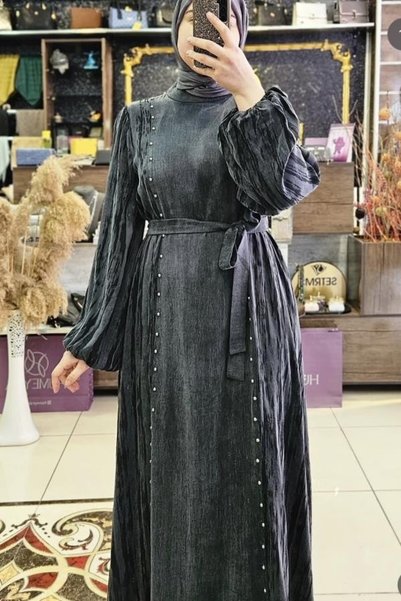 HÜMEYRA BUTİK Boncuk İpek Qupra Elbise