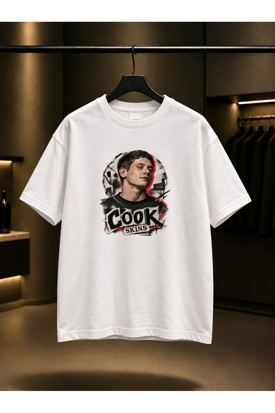 fame-stoned Skins Cook Printed Unisex 100% Cotton White T-Shirt