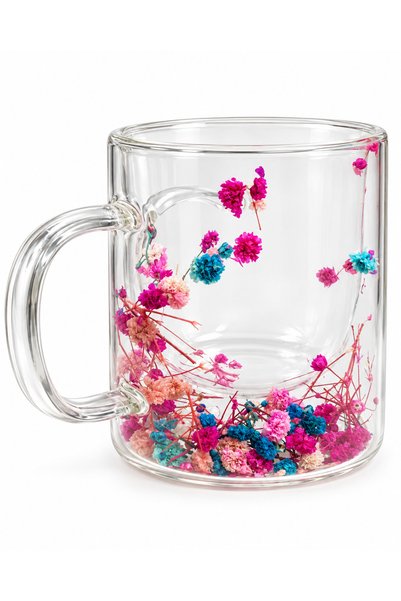 Kalite Meraklıları Kışlık dal Çiçekli Kupa Bardak, Kulplu Kahve Latte Cappucc...