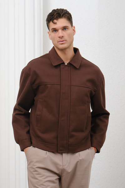 BASEL.CO Stylish Cashmere Jacket/Mantle with Hidden Zipper Detail