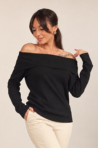 By Saygı Women's Madonna Collar Long Sleeve Cotton Blouse