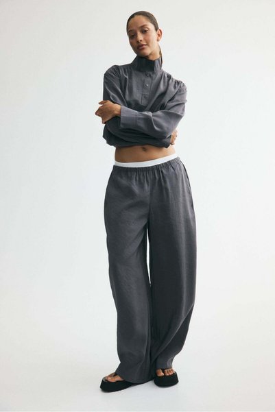 H&M Modal-blend barrel trousers
