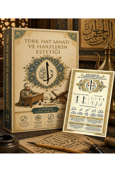 TELLGRAF Turkish Calligraphy Themed Card Set (10X15 cm 44 Pieces)