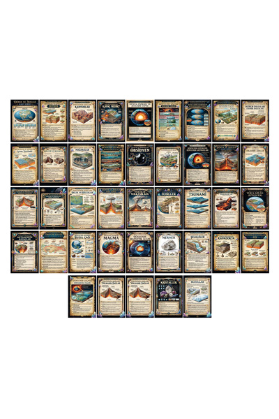 TELLGRAF World and Geology Themed Card Set (10X15 cm 41 Pieces)