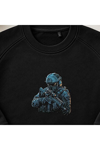 KEYFHOME Special Forces Tactical Embroidered Crew Neck Sweatshirt Unisex