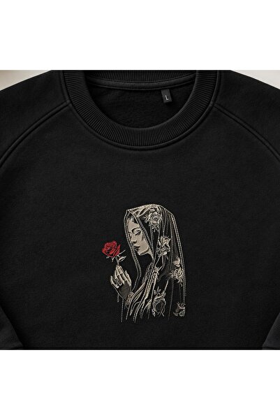 KEYFHOME Güllü Dindar Femei Broderie Gât Ciclism Hanorac Unisex