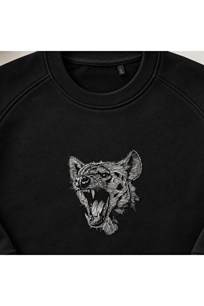 KEYFHOME Hanorac unisex cu gât de ciclism și broderie Roaring Back