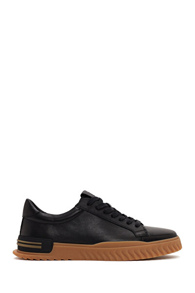 Derimod Men's Black Lace-Up Leather Casual Sneaker Wm680049Dv