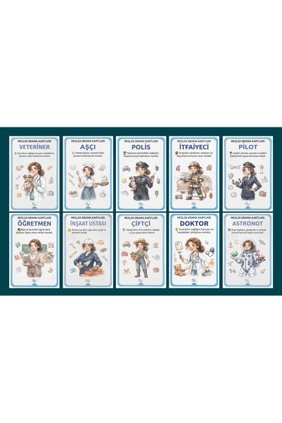 TELLGRAF Profession Drama Themed Card Set (10X15 cm 10 Pieces)