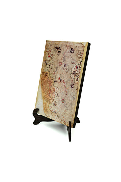 Sadrazam Piri Reis Map Printed Wooden Tabletop 10X15 Kdg-7