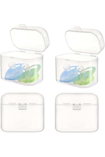 SYOSI Clear Pacifier Case, Universal Pacifier Holder, 4Pcs Pacifier Holder Ca...