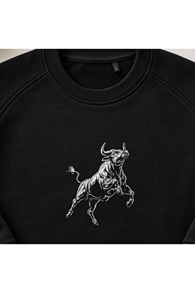 KEYFHOME Φούτερ Unisex με κεντημένο Rodeo Bull Rodeo και λαιμόκοψη