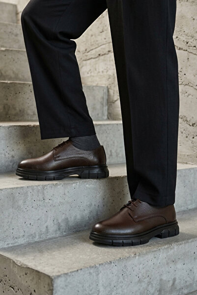 Ziya , Men's Genuine Leather Shoes 163423Z135 Brown