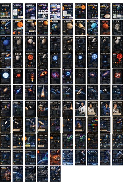 TELLGRAF Space Themed Postcard Set (10X15 cm 105 Pieces)