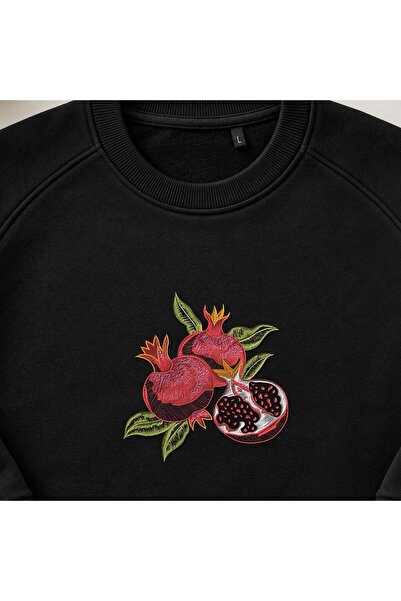 KEYFHOME Φούτερ Unisex με Κέντημα Φρούτων Botanic Pomegranate και Λαιμόκοψη