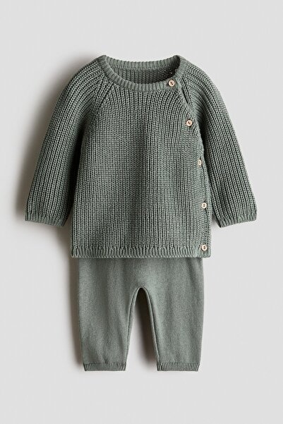 H&M Pamuklu Kazak ve Pantolon İçeren 2 Parçalı Set