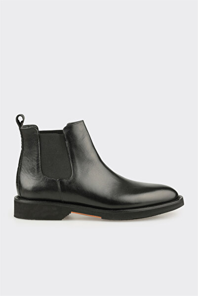 Elle Shoes Siyah Deri Erkek Klasik Bot