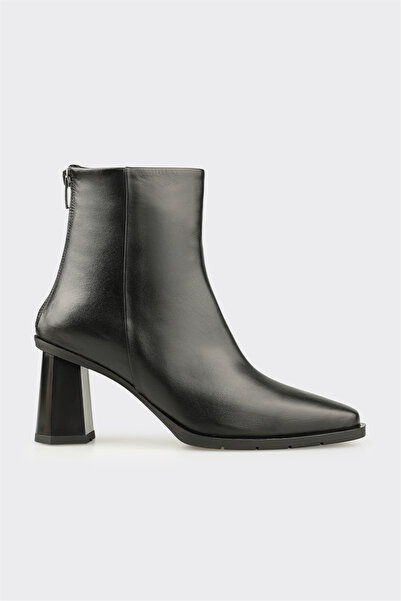 Elle Shoes Siyah Deri Kadın Klasik Bot