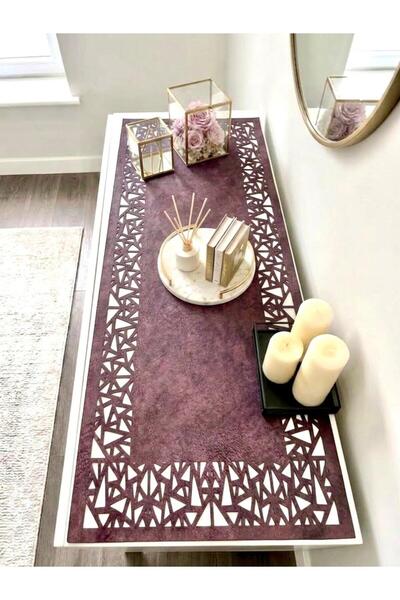 Ergüven Home Διακοσμητικό ράμμα από ύφασμα σουέντ σε χρώμα δαμασκηνί 40x120 ε...