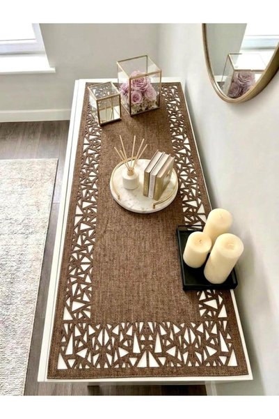 Ergüven Home Runner din țesătură maro din piele intoarsa 40x120 cm Lungime co...