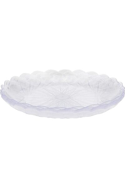 Soft N Cool Hotpack Elegant Crystal Clear Plastic Plates, 24cm | Disposable S...