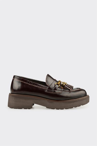 Elle Shoes Kahve Deri Kadın Günlük Ayakkabı