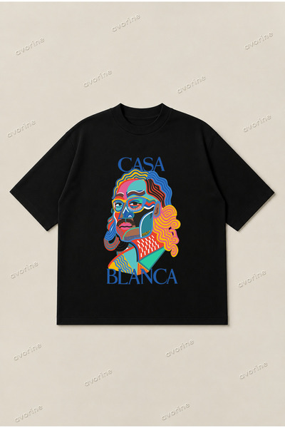 Moon Dancer Casablanca Masao San Art Printed Oversize Unisex Boxy Cut 100% Pa...