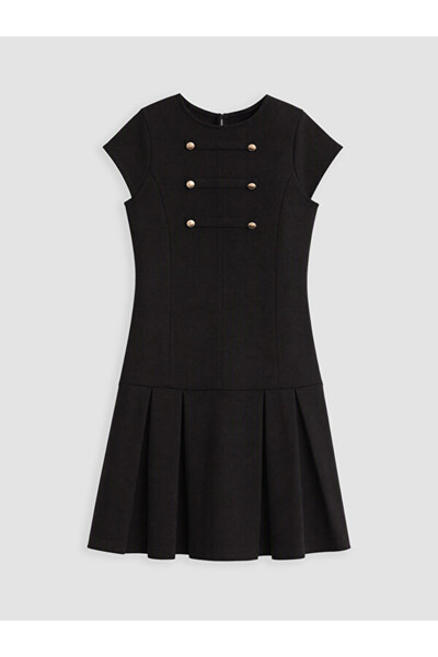 LC Waikiki Button Detailed Girl's Pleated Dress for Style Seekers from Uzg Store