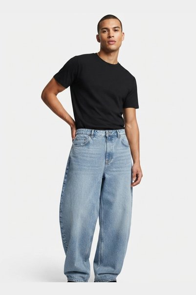 AUXOM Men's Denim Baggy Jeans - Skyblue