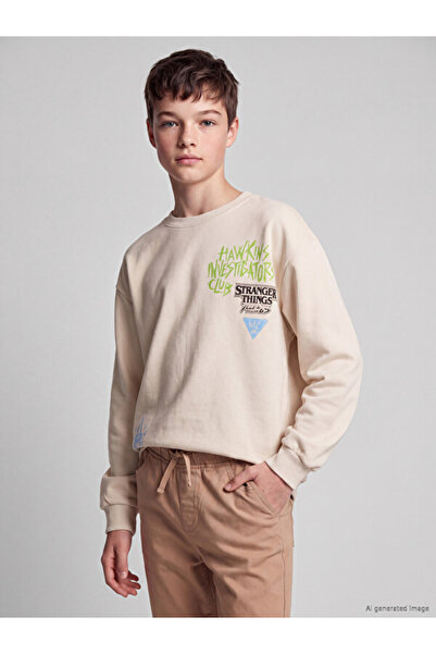 LC Waikiki Esvab • Modern & Distinctive Stranger Things Printed Boys' Sweatshirt
