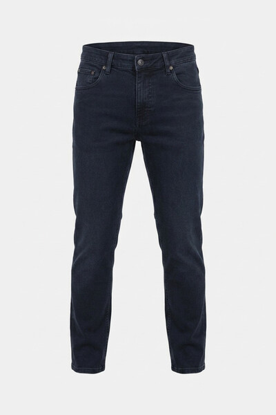 AUXOM Men's Slim Ankle Jeans - Blue Black
