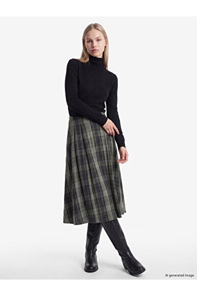 LC Waikiki I Zippered Checkered Embroidered A-Line Skirt from Freezen Store