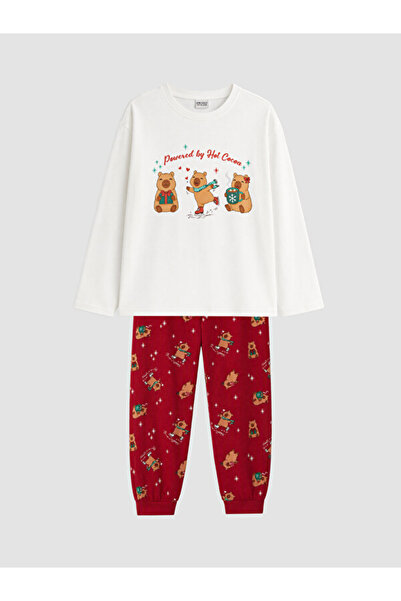 LC Waikiki Timeless Clothing & Timeless Choices Christmas Themed Girls' Pajam...