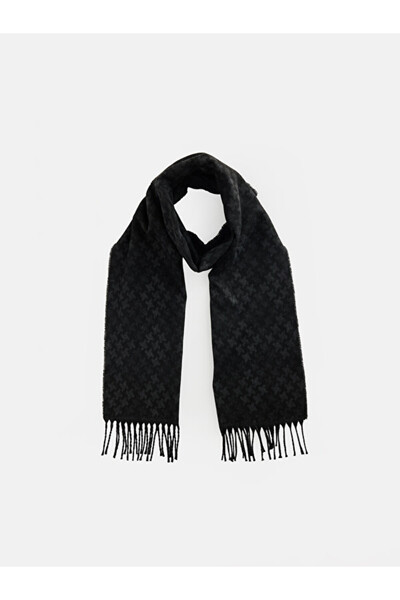 LC Waikiki Rmz Gi̇yi̇m Farki̇yla Checkered Embroidered Men's Scarf