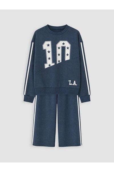LC Waikiki Girl's printed tracksuit set