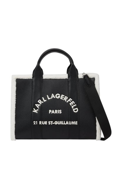 Karl Lagerfeld Γυναικεία K/Rsg Md Tote Shearling Τσάντα Μαύρη B4W30087-999 Black