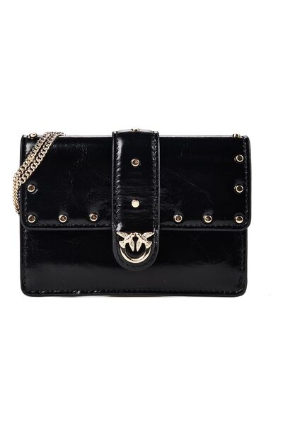 PİNKO Love Pocket Studs Mini Bag Umhängetasche Leder 13 cm