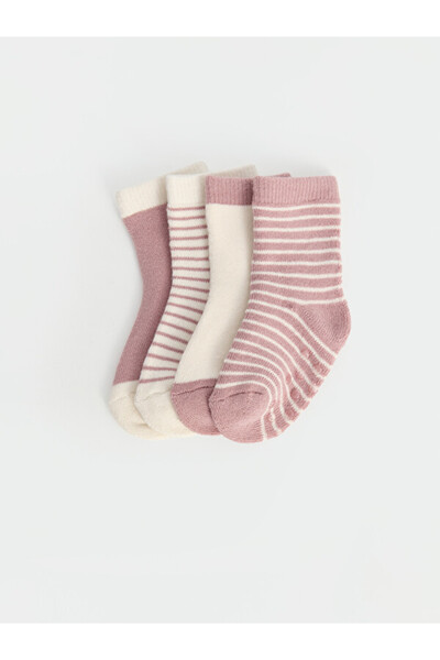 LC Waikiki Esvab • Modern & Distinctive Non-Slip Sole Baby Girl Socks, Pack of 4